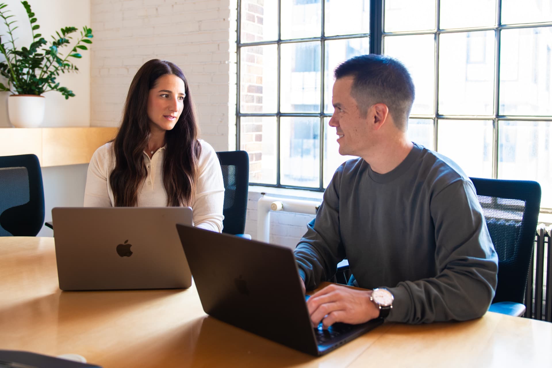 Jessica and Mauricio working together